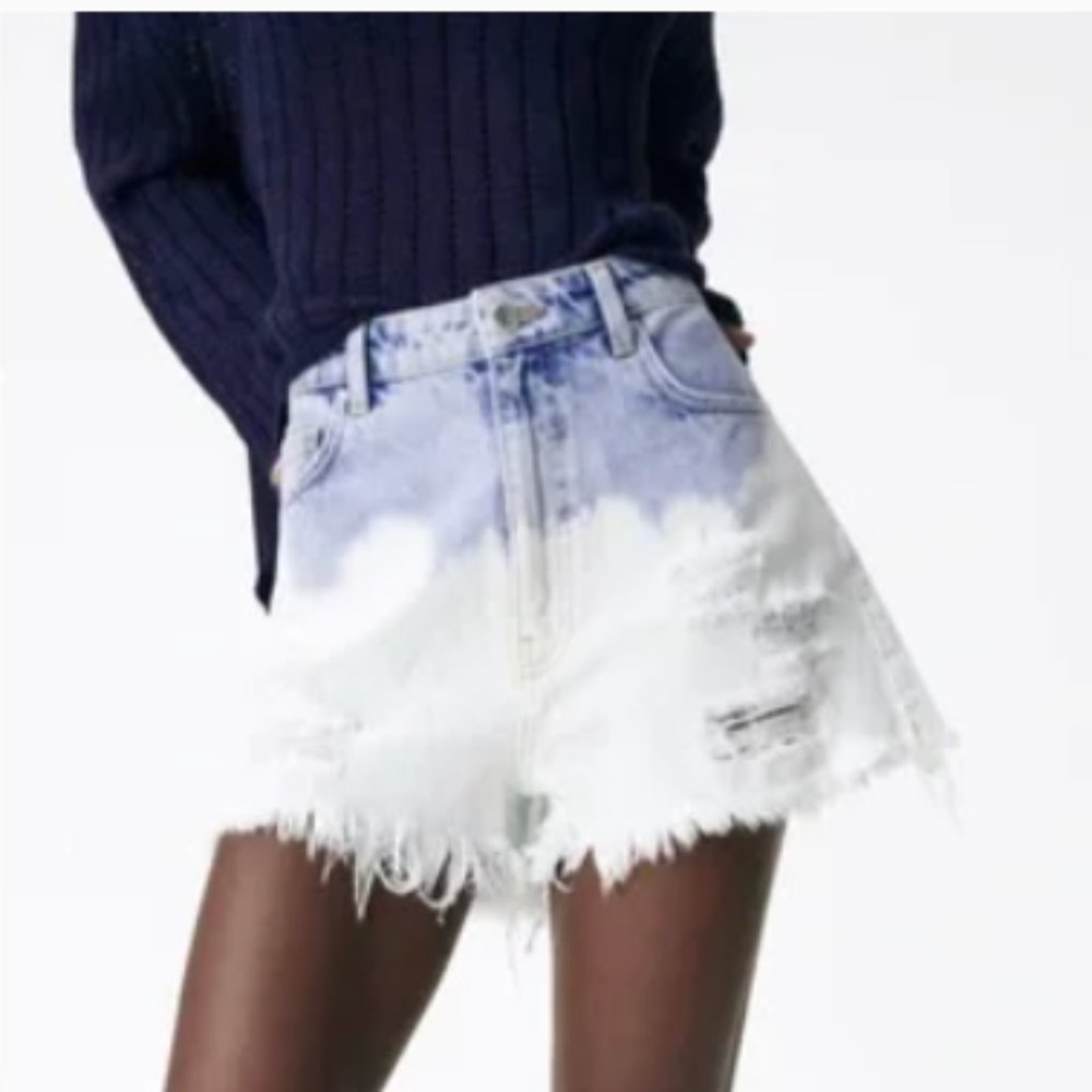 Zara Tie Dye Denim Shorts, Size 6